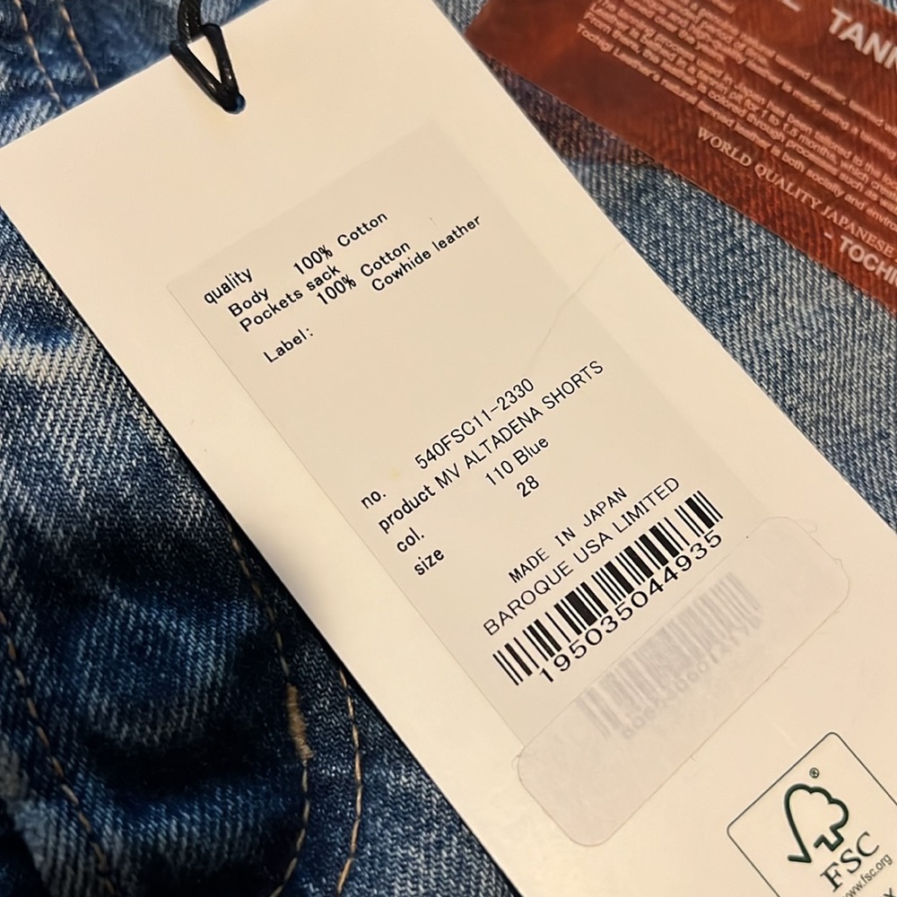 MOUSSY VINTAGE Altadena Short 28 Blue Cut Off Denim High Rise Distressed - Picture 7 of 12